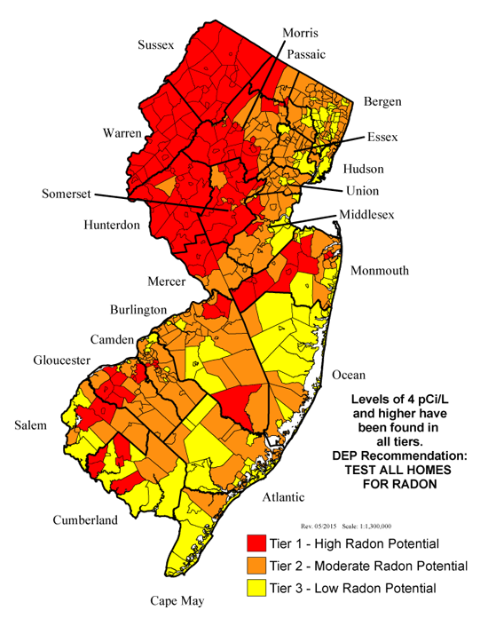 Radon Potential Map for NJ